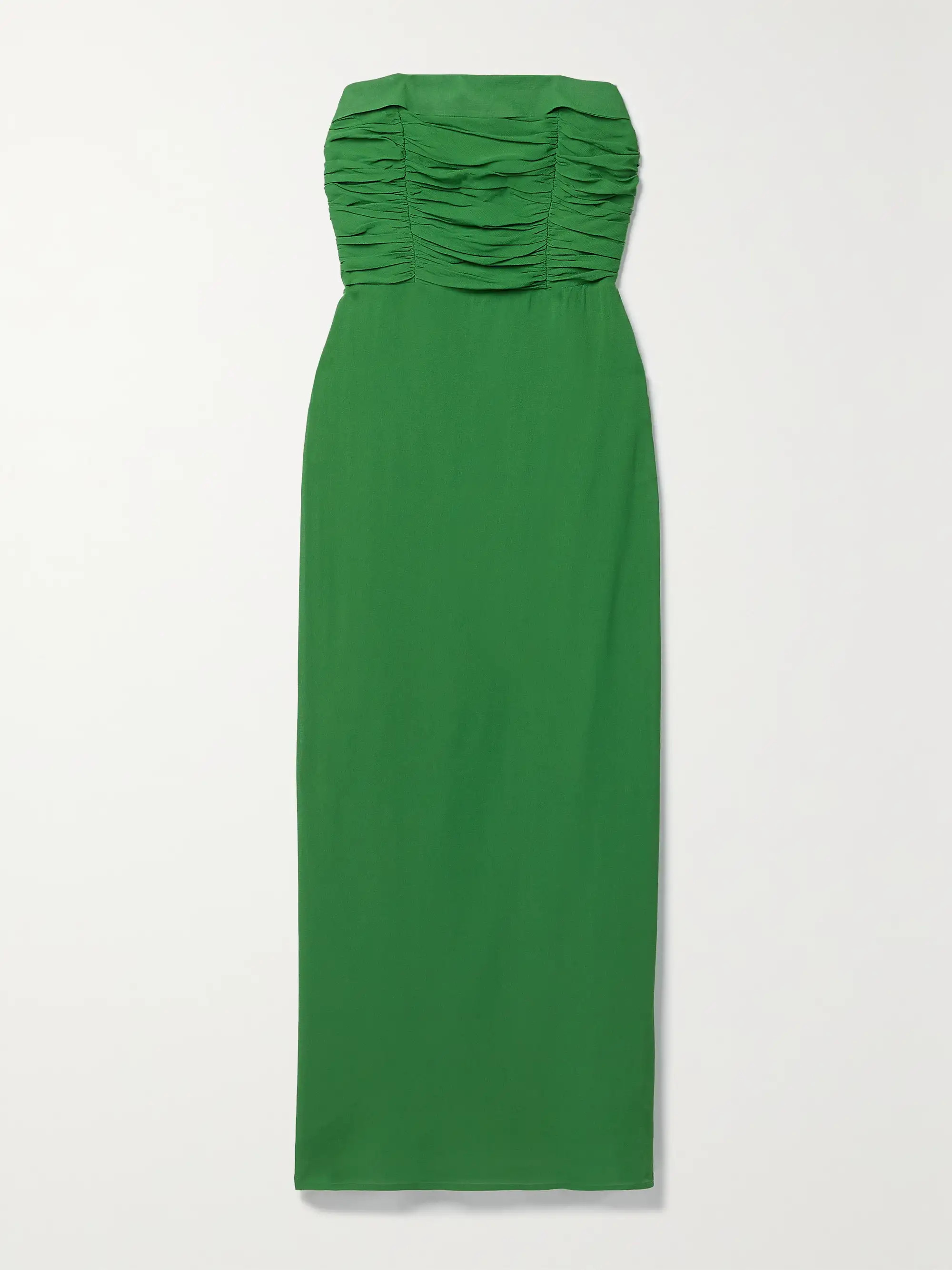 + NET SUSTAIN Lore ruched shirred georgette midi dress | NET-A-PORTER (US)