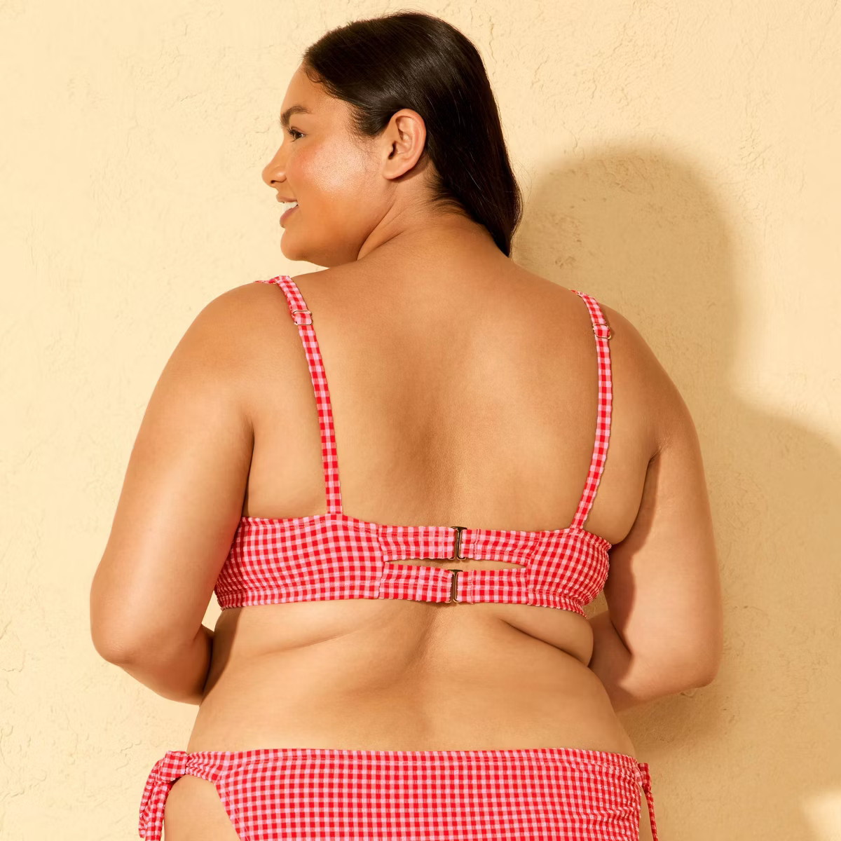 Women's Gingham Seersucker Center Tie Underwire Bikini Top - Wild Fable™ | Target