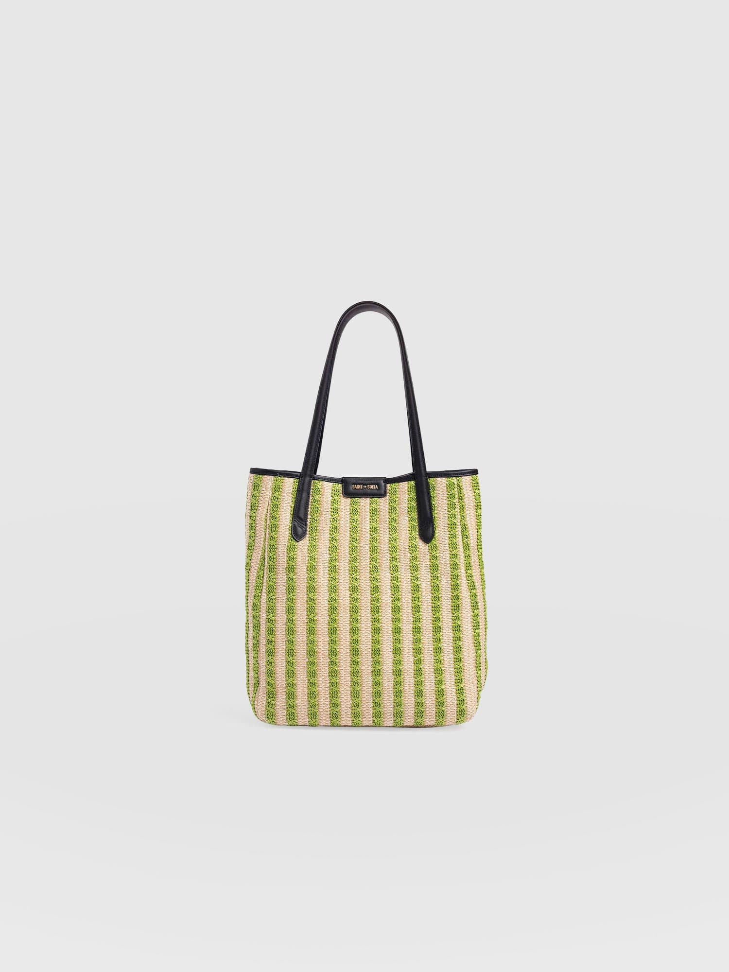 Stella Shopper Bag - Green Raffia | Saint + Sofia