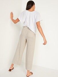 High-Waisted Linen-Blend Wide-Leg Pants for Women | Old Navy (US)