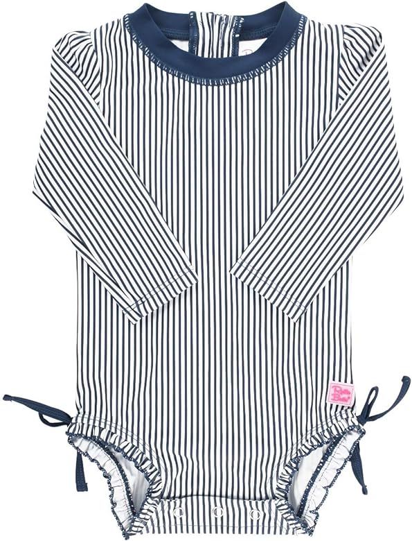 RuffleButts Baby/Toddler Girls Long Sleeve One Piece Swimsuit with UPF 50+ Sun Protection | Amazon (US)