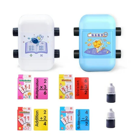 Kahopy Math Roller Stamp with 4 Math Flash Cards, 2-in-1 Addition, Subtraction, Multiplication, Division Teaching Tool for Kids | Walmart (US)