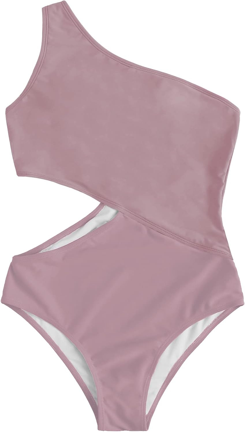 SweatyRocks Women's Bathing Suits One Shoulder Cutout One Piece Swimsuit Swimwear Monokini | Amazon (US)