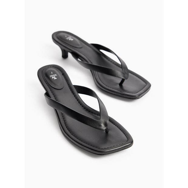 Buy Black Heeled Toe Post Sandals 3 | Sandals | Tu | Tu Clothing