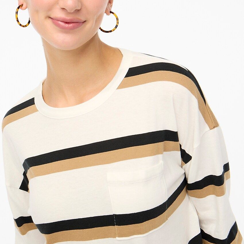 Striped long-sleeve pocket tee | J.Crew Factory