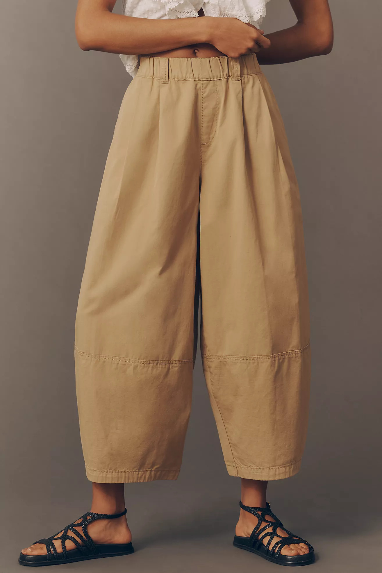 Maeve Cotton Linen Balloon Trousers | Anthropologie (US)