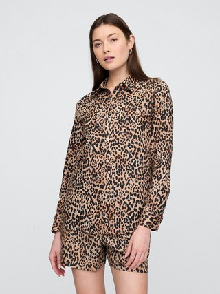 Linen-Blend Easy Shirt | Gap Factory