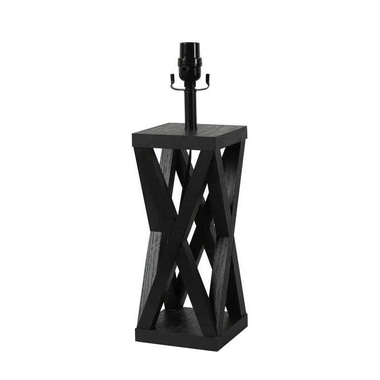 Better Homes & Gardens Large Farmhouse X Style Lamp Base, Black Finish | Walmart (US)