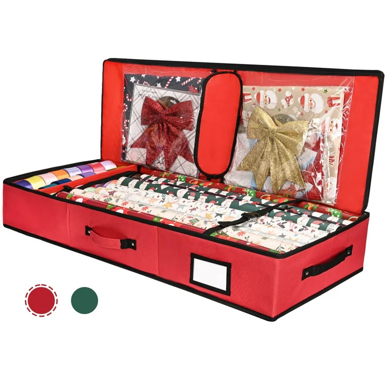Wrapping Paper Storage Containers - Gift Wrap Organizer, Christmas Wrapping Paper Storage Bag wit... | Walmart (US)