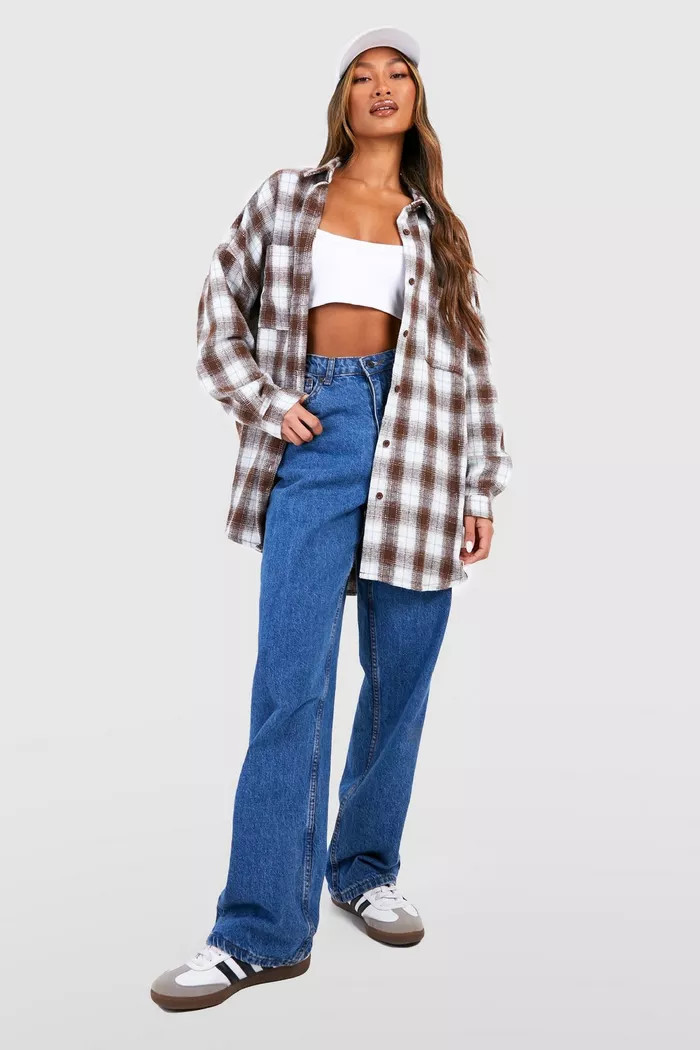 Oversized Flannel Shirt | Boohoo.com (US & CA)