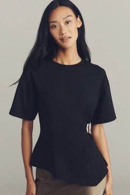 By Anthropologie Short-Sleeve Hardware Gathered Top | Anthropologie (US)
