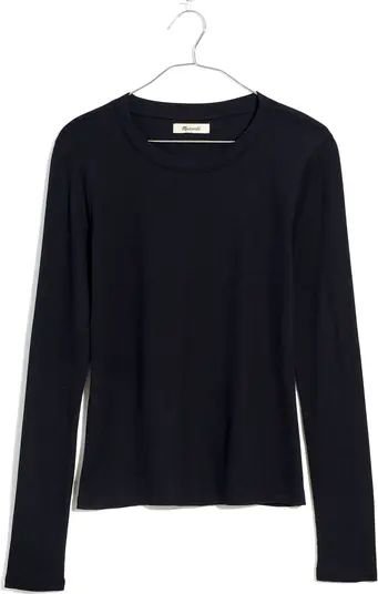 Madewell Fine Ribbed Crewneck Long Sleeve Tee | Nordstrom | Nordstrom