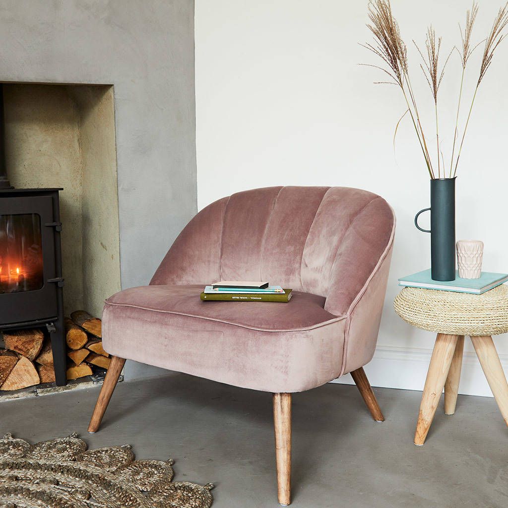 Dusky Pink Velvet Occasional Chair | Notonthehighstreet.com UK