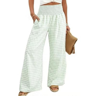 Dokotoo Womens Striped Gingham Pants 2026 Casual Pants Cute Comfy Bottom… | Amazon (US)