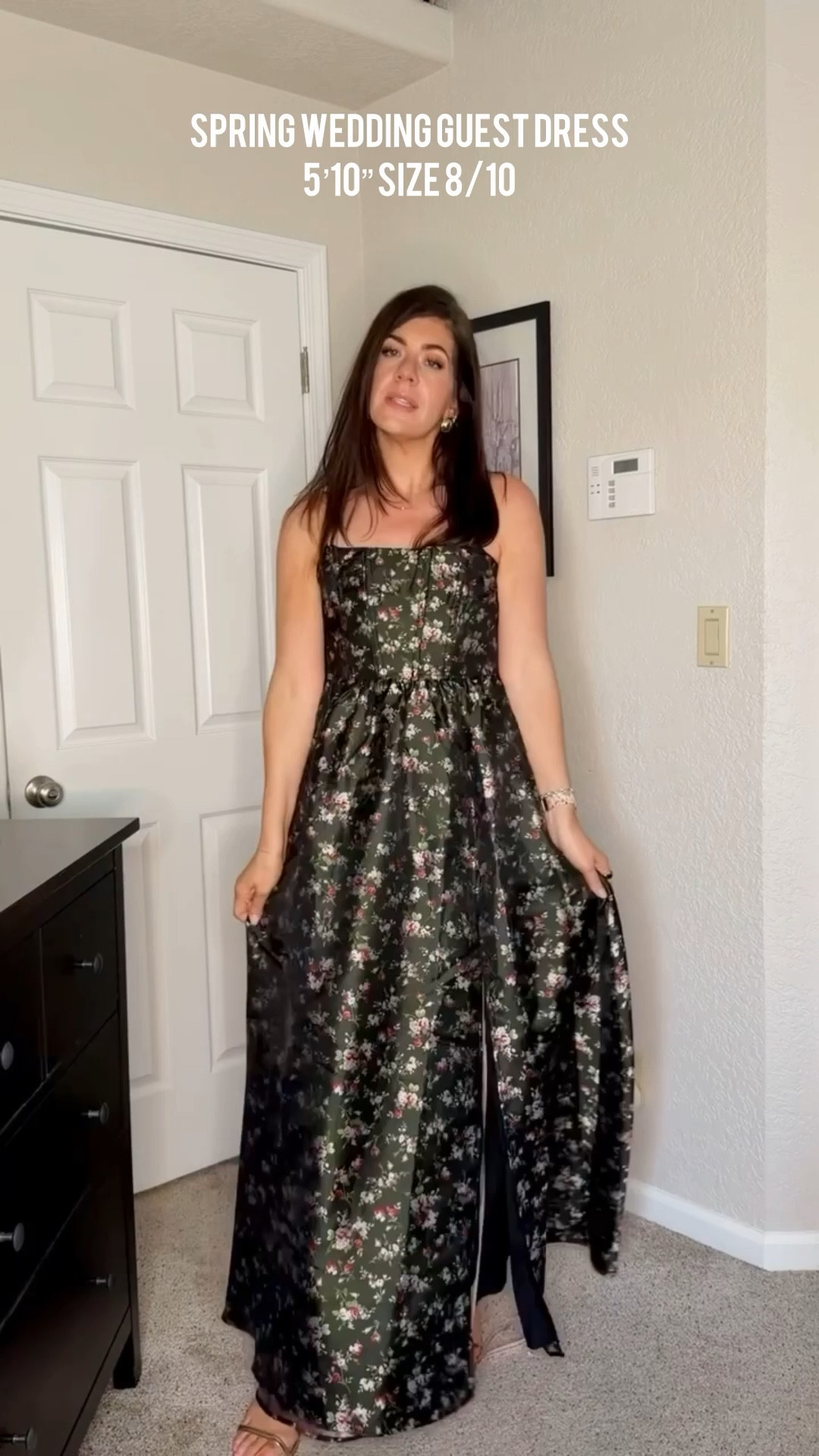 In a medium floral dress
In a medium lace up back dress
In an 8 one shoulder bow dress
In a medium flutter sleeve 
 In a medium satin slip dress

#LTKMidsize #LTKWedding #LTKSeasonal