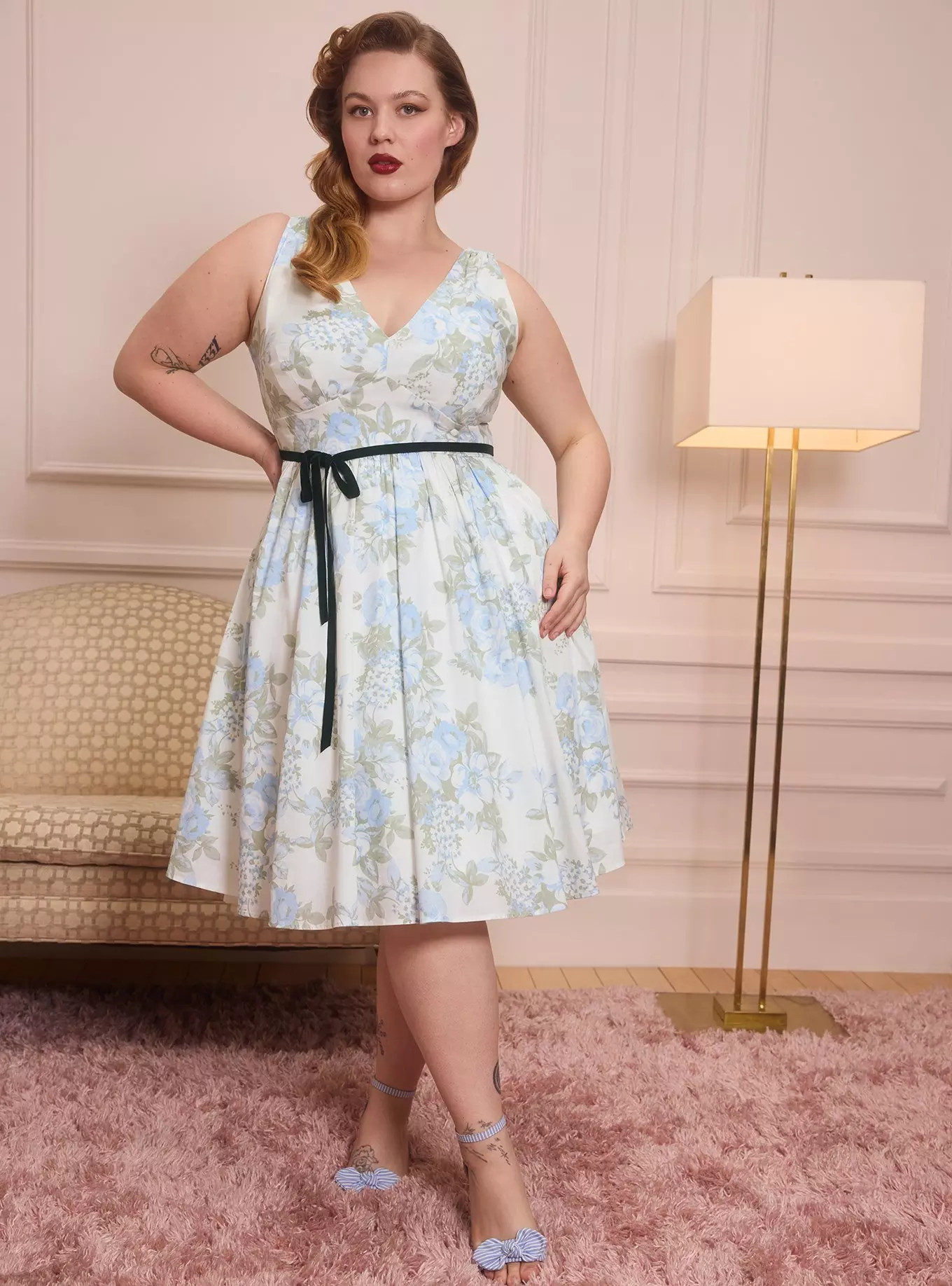 Retro Chic Belted Swing  Midi Dress | Torrid (US & Canada)