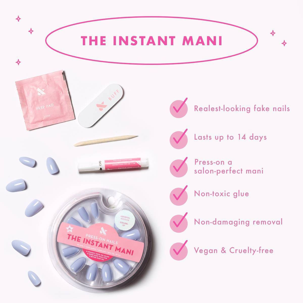 Olive & June Press-On Fake Nails - S Round - Daisy Chain | Target