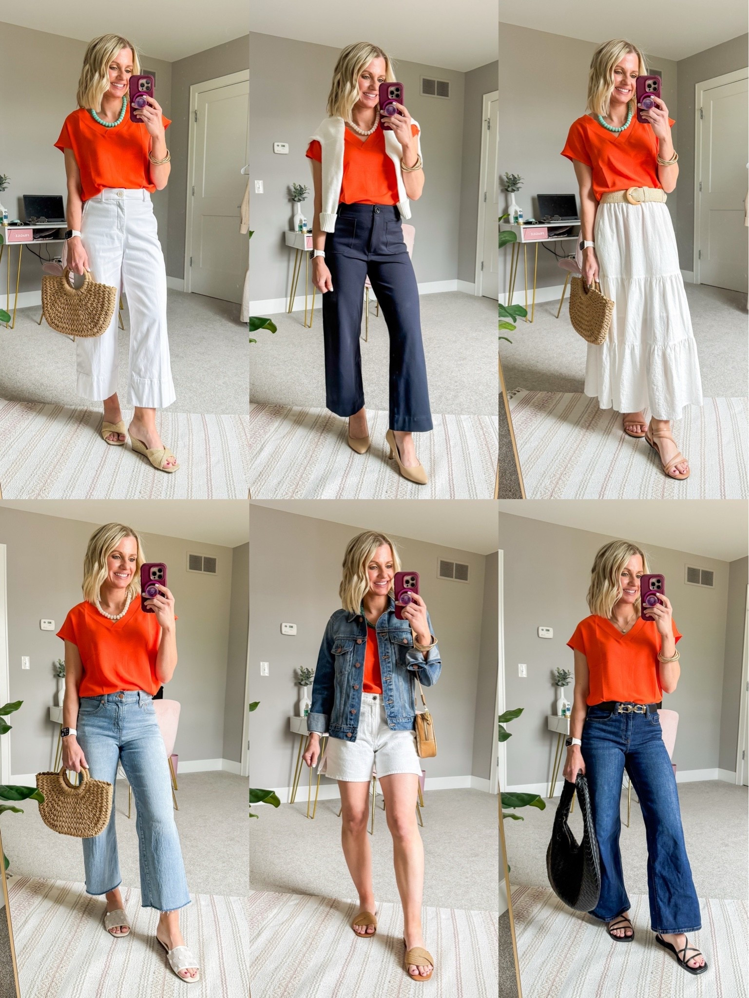How to wear a bright orange top!  🍊 

This orange top is such a fun pop of color to add to your summer wardrobe! Here are 6 ways to style it this summer!

#LTKootd #LTKPetite #LTKOver40