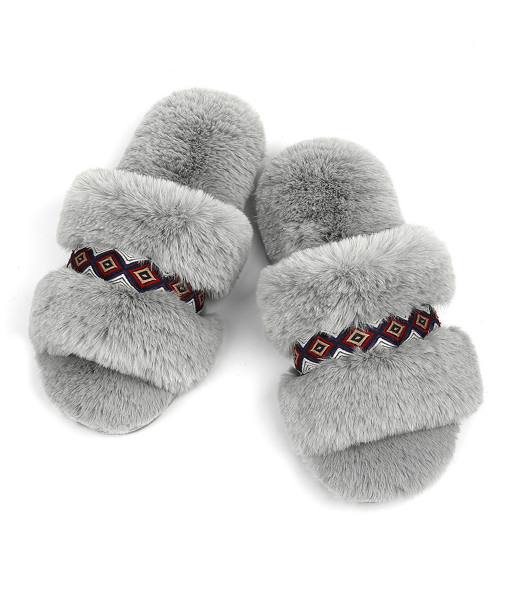 RockDove Women's Slippers Dove - Dove Gray Arizona Faux Fur Slide Slipper - Women | Zulily
