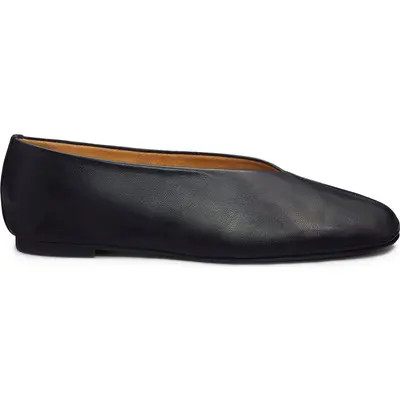 Reformation Blaine Ballet Flat in Black Leather at Nordstrom, Size 6 | Nordstrom