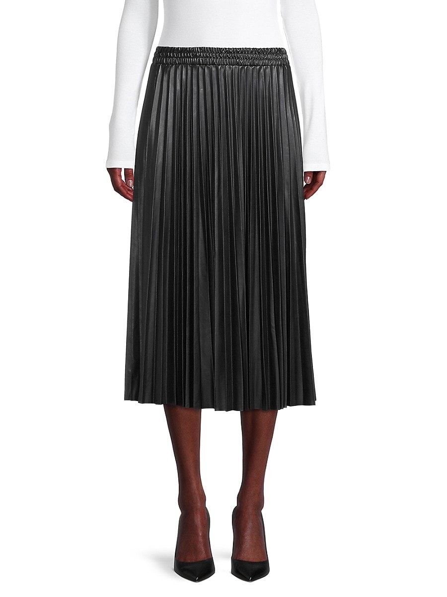 Max Studio Women's Accordion Pleated Midi Skirt - Black - Size XL | Saks Fifth Avenue OFF 5TH
