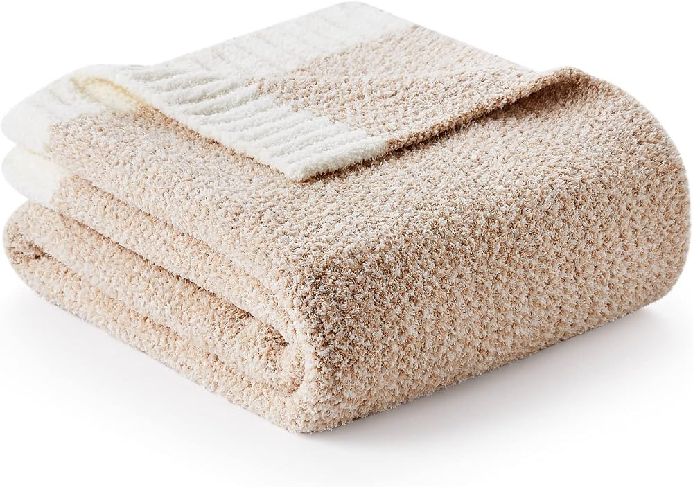 Snuggle Sac Heather Beige Throw Blankets Luxurious Microfiber Fabric, Reversible Super Soft Throw... | Amazon (US)