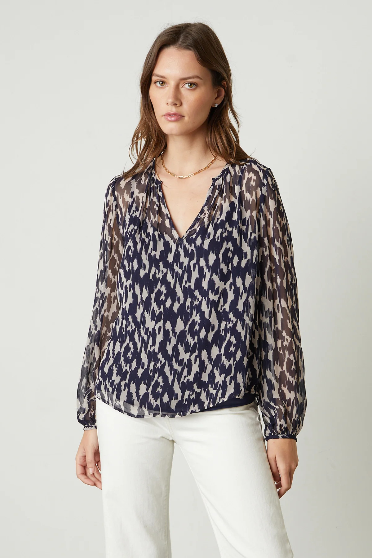 EDNA VISCOSE GEORGETTE PRINTED TOP | Velvet by Graham & Spencer