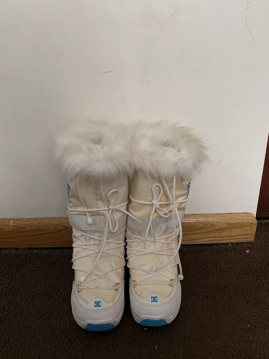 RARE DC Off White/blue /Soft Fur & Women's Large Size 7 Chalet Snow Boots | eBay US