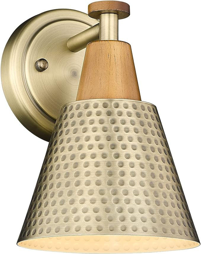 FEMILA 1-Light Vintage Wall Sconces, Antique Brass Industrial Sconces Wall Lighting, Single Bathr... | Amazon (US)