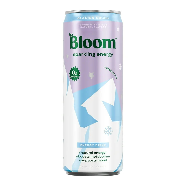 Bloom Nutrition Sparkling Energy Drink, Glacier Crush, 12 fl oz Single Can | Walmart (US)