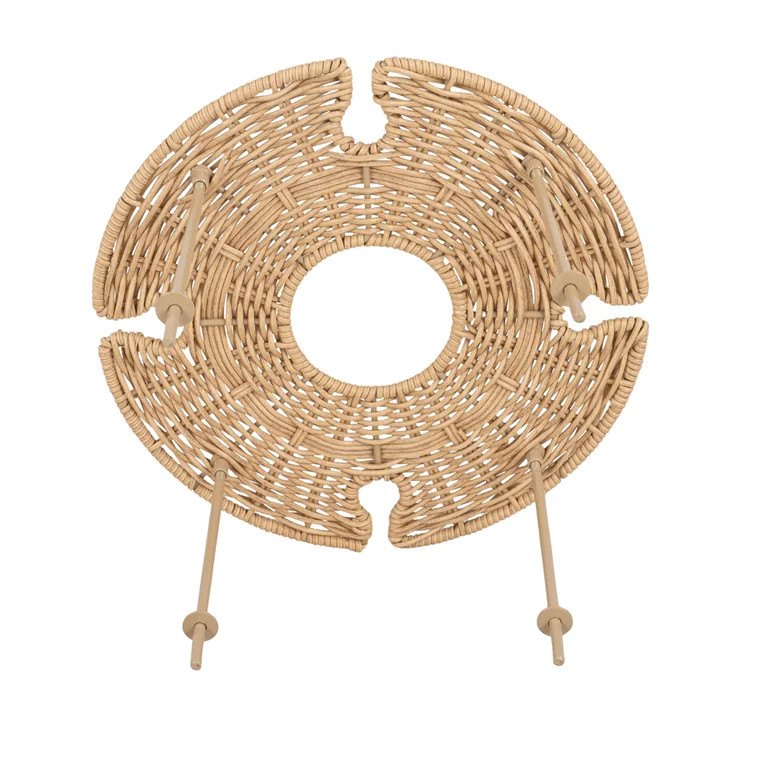 Better Homes & Gardens Rattan Tray with Legs & Wine Holders | Walmart (US)