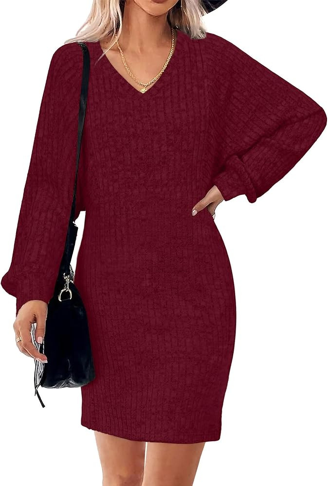 Grace's Secret Womens Ribbed Knit Sweater Dress Long Sleeve Casual Fall Winter Dresses 2025 | Amazon (US)