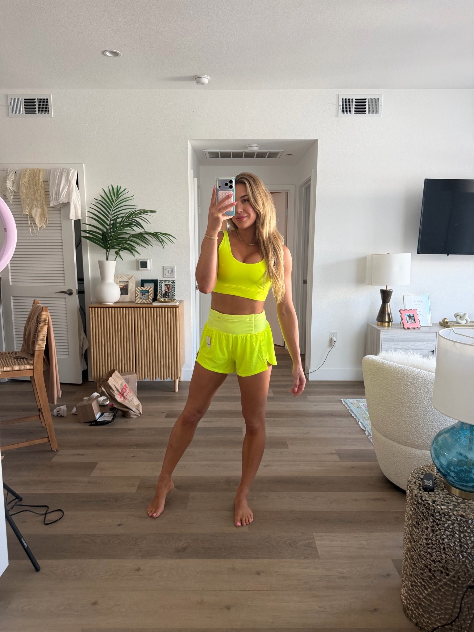 Cute neon workout set! The shorts are a dream with built in shorts and pocket!

#LTKdayinmylife #LTKfitnessgoals #LTKActive