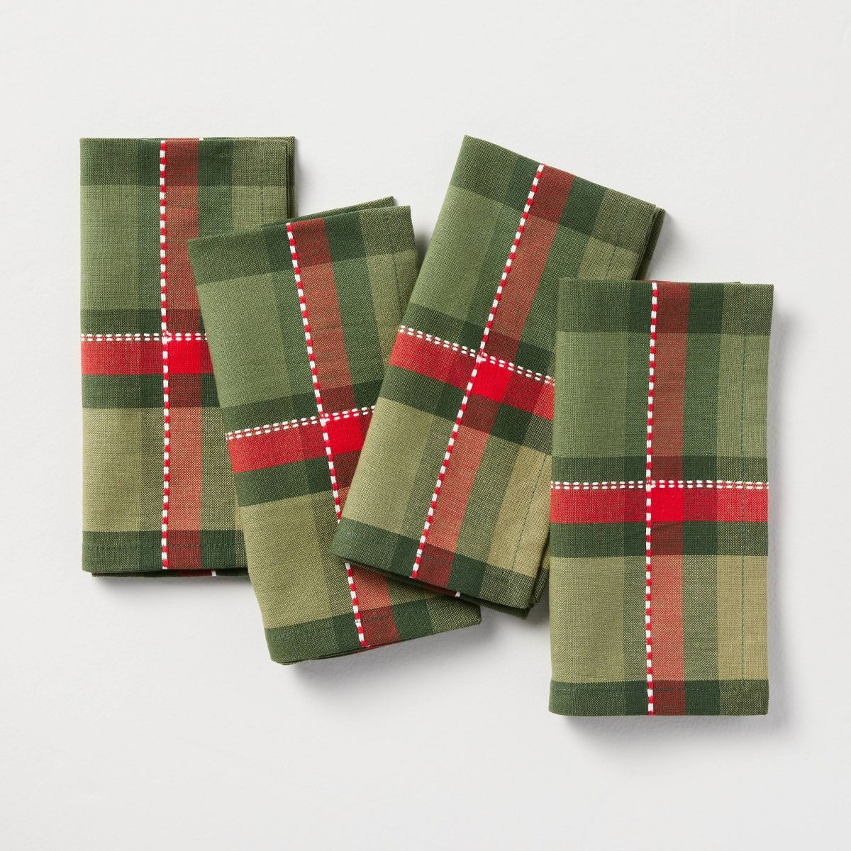 4ct Plaid Napkins Christmas Green - Hearth & Hand\u2122 with Magnolia | Target