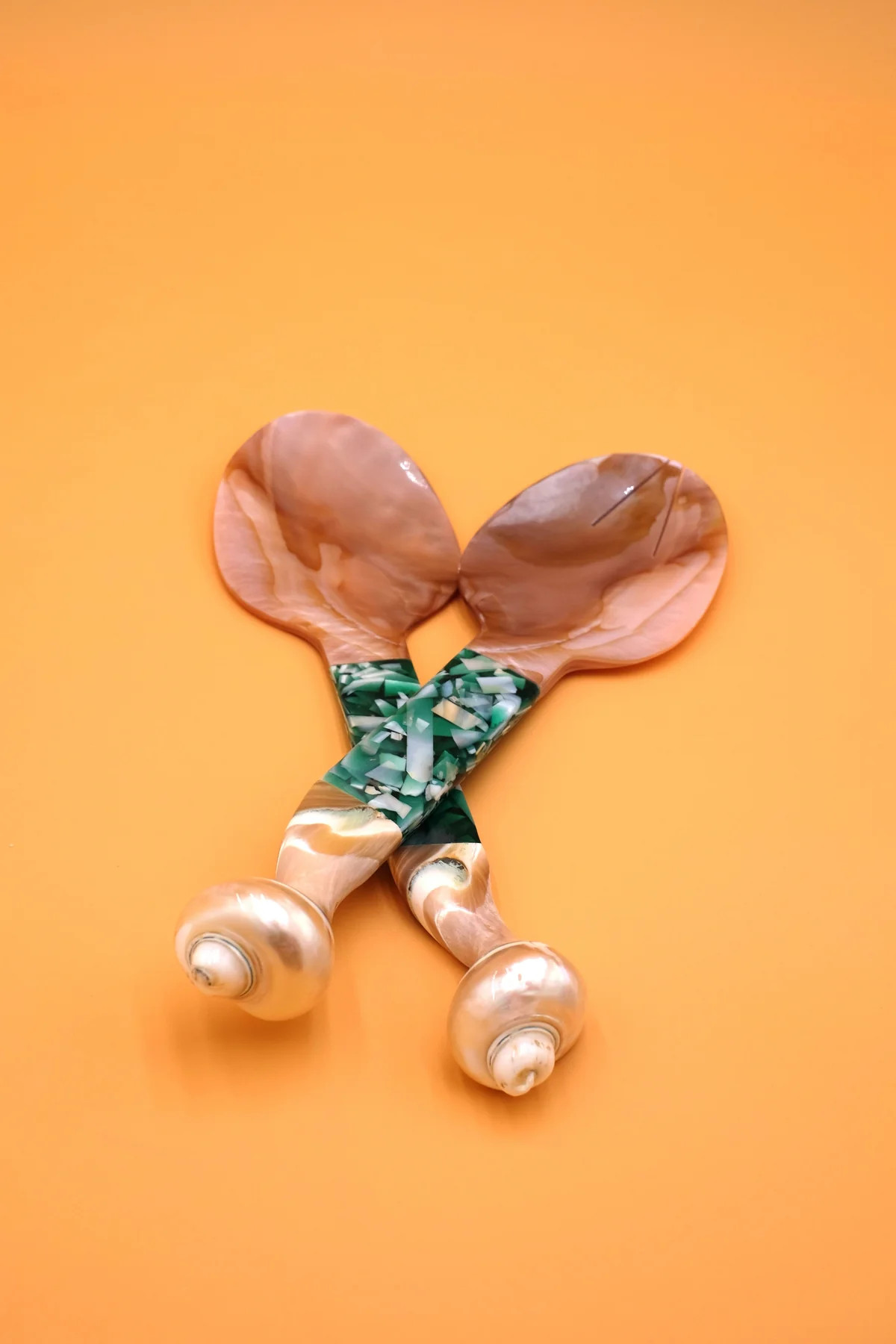 Seashell Serving Set in Green | Over The Moon