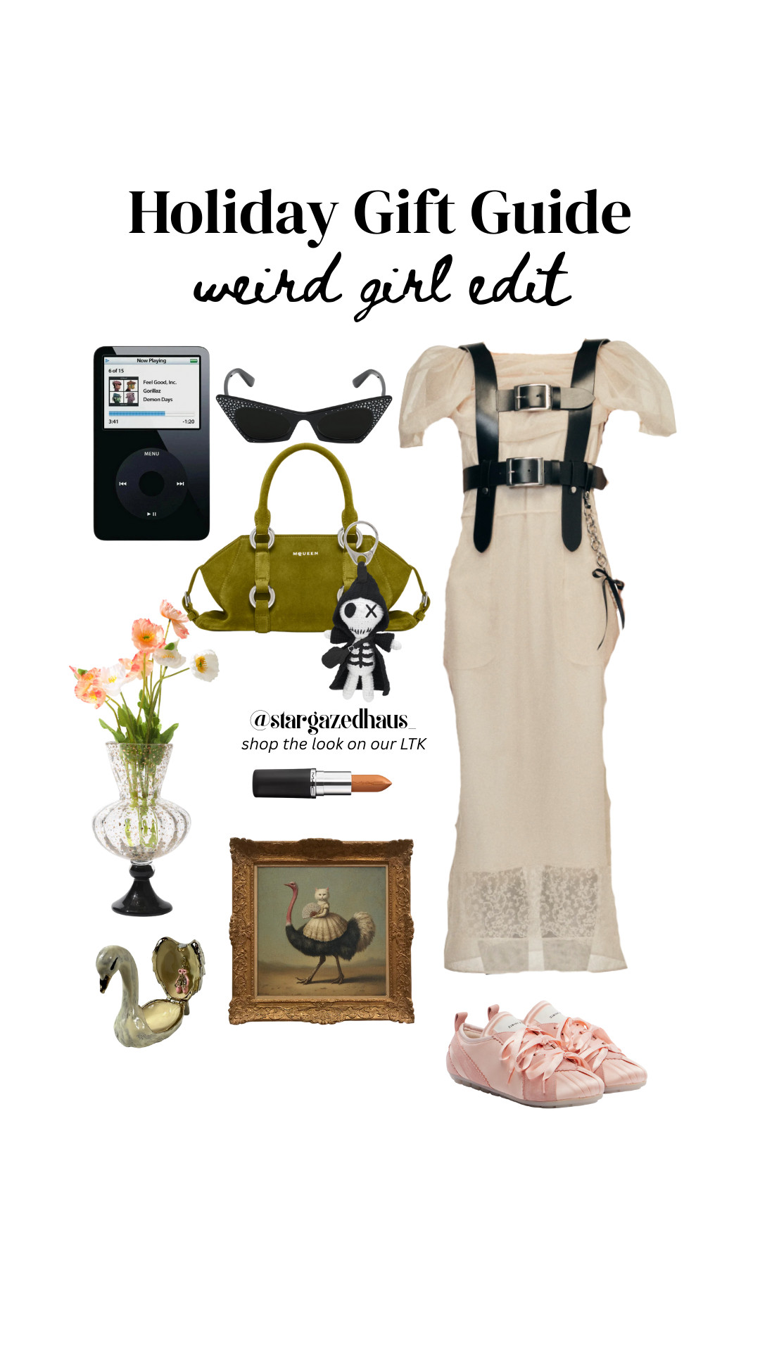 For the girl who lives in her own cinematic universe — half whimsical, half eerie, fully iconic. This Weird Girl Holiday Edit is filled with offbeat treasures: surreal artwork, ballet-core sneakers, odd little trinkets, reclaimed tech nostalgia, sculptural accessories, and strange-but-beautiful fashion pieces that only she could pull off.

Tap to shop the weird girl gifts 🖤✨

#weirdgirlaesthetic
#holidaygiftguide
#artsyfashion
#quirkystyle
#whimsicaldecor
#offbeatfashion
#eccentricstyle
#giftideasforher
#surrealart
#quirkyfinds
#balletcorestyle
#vintageinspiredfashion
#darkfeminineaesthetic 

 #LTKGiftGuide #LTKHoliday #LTKootd