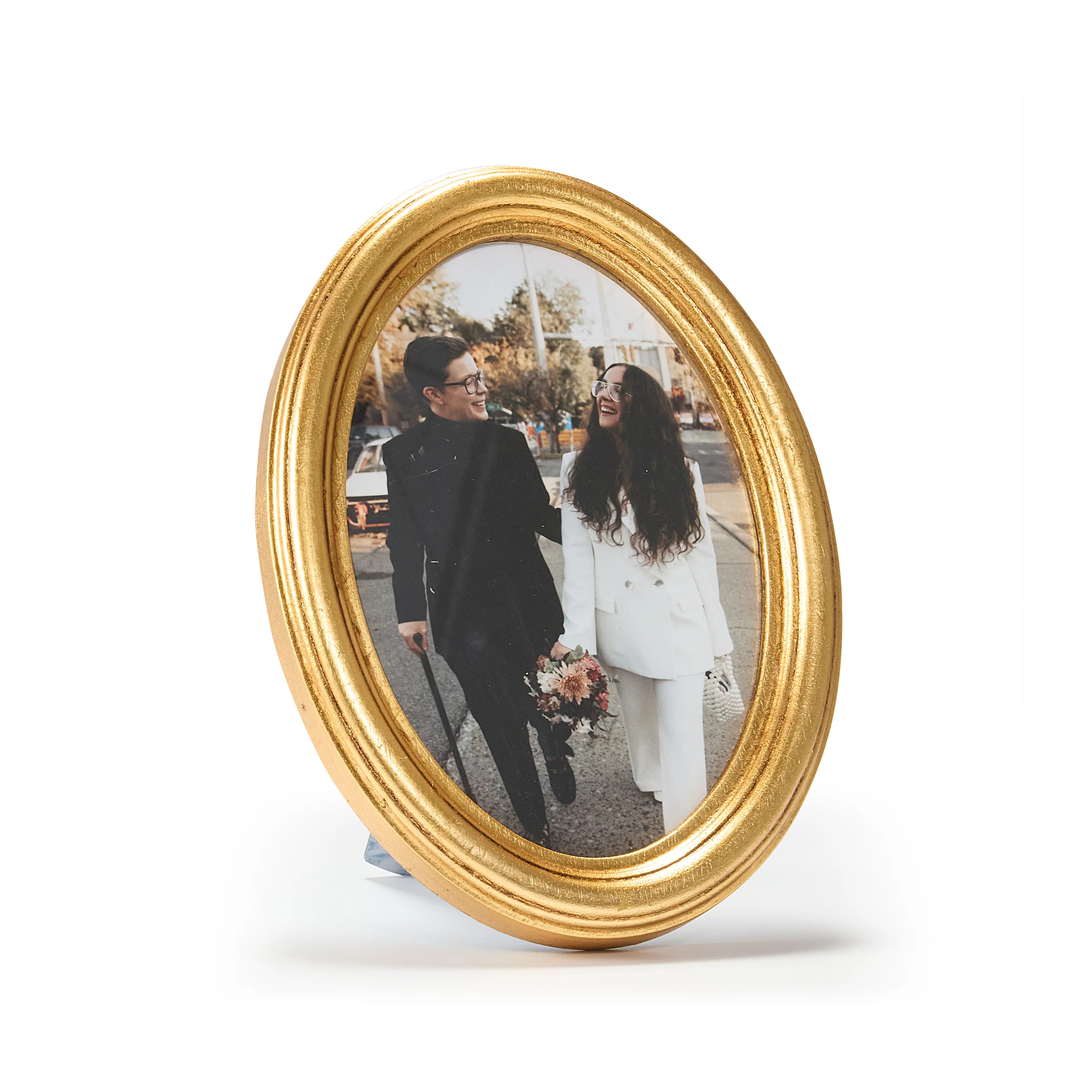Antiqued Oval Tabletop Frame - Gold | Framebridge