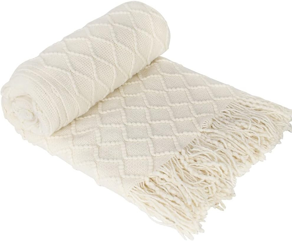 Throw Blanket for Couch, Lightweight Soft and Cozy Breathable Knitted Fall Blanket, Decorative Wo... | Amazon (US)