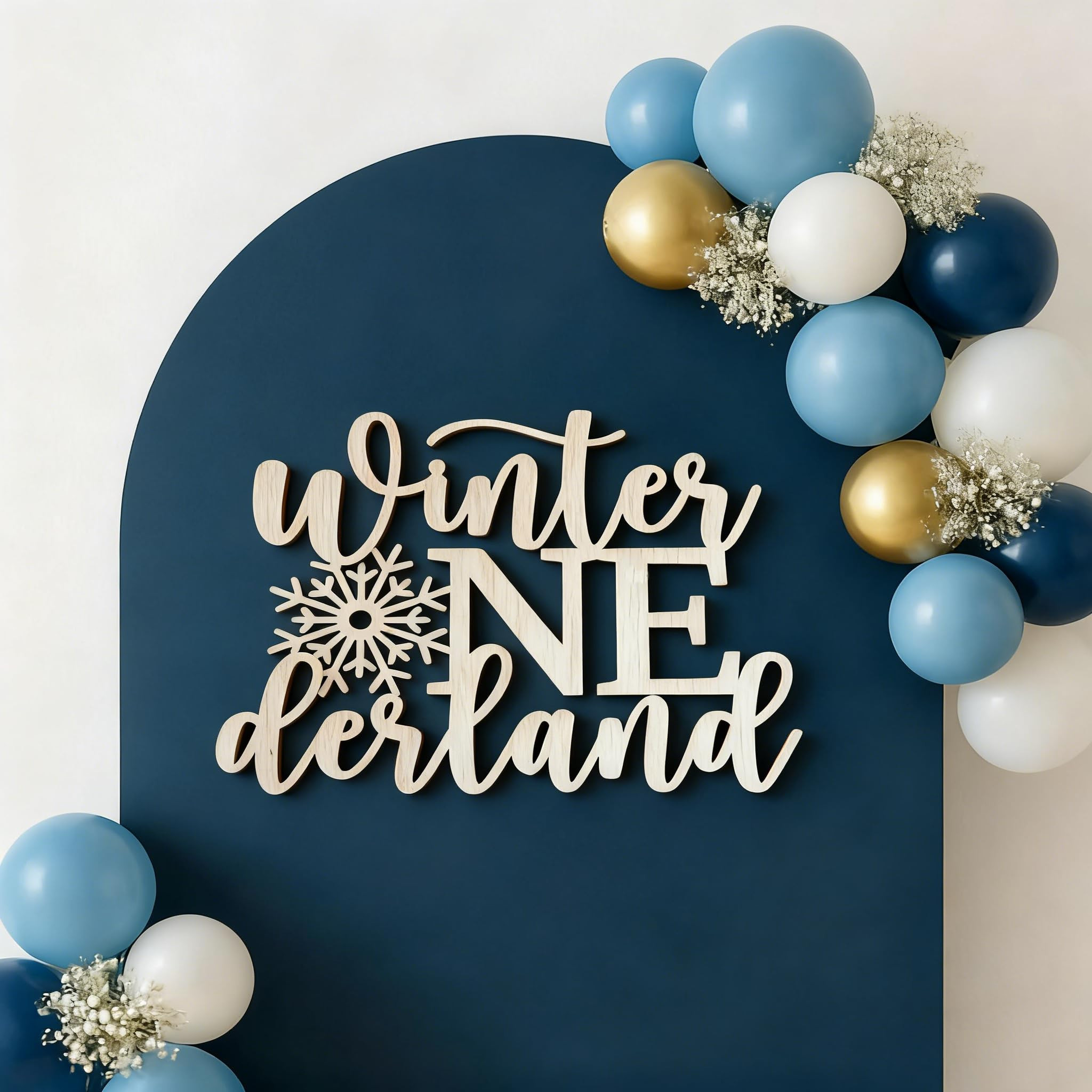 Wooden Winter Onederland Sign for Backdrop, First Birthday Wall Decorations, Baby Shower Decor fo... | Amazon (US)