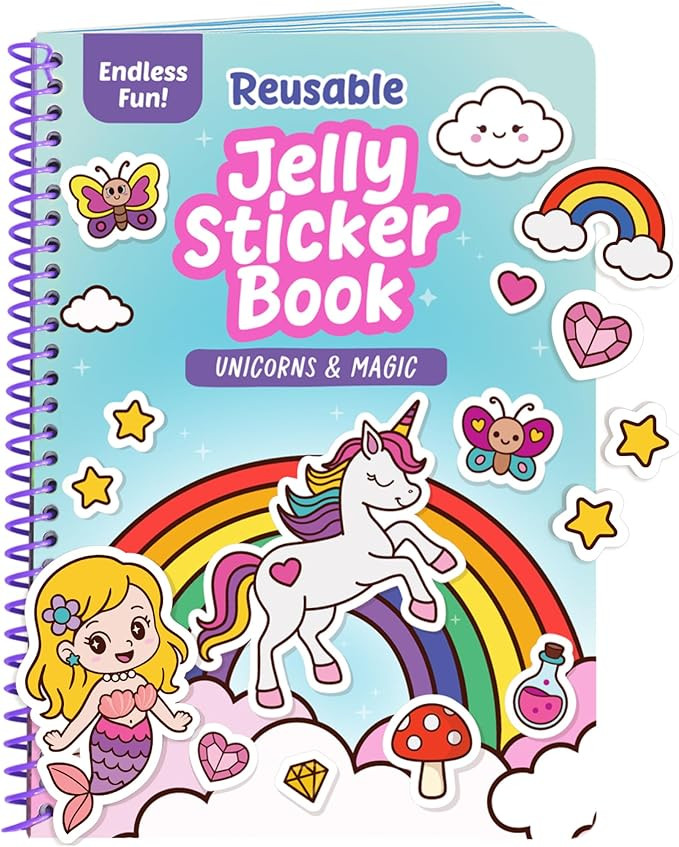 Reusable Sticker Book - Animals - 50 Jelly Stickers for Toddlers & Kids 3-5: Easter Basket Essent... | Amazon (US)