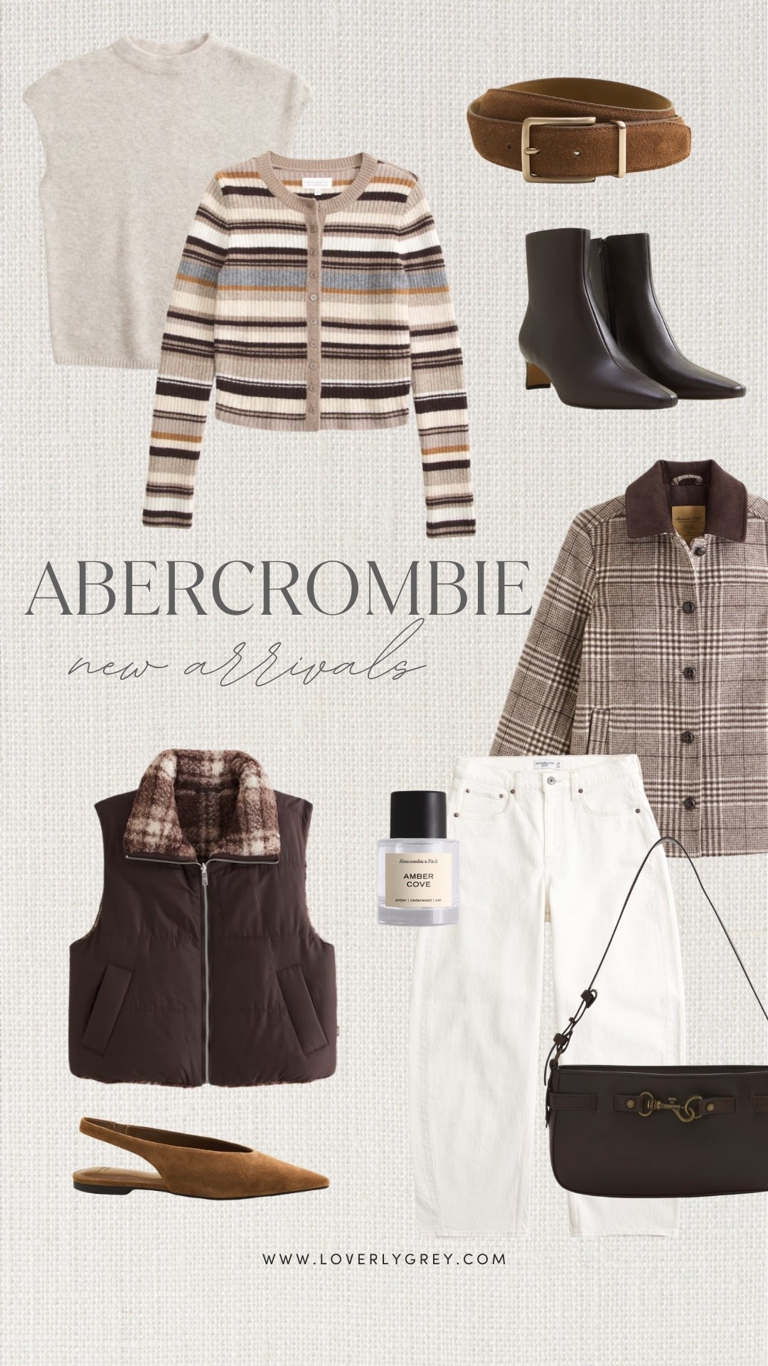 This is exactly the kind of fall color palette I want to wear right now! The striped cardigan, plaid jacket, puffer vest and brown accessories make such easy Abercrombie fall outfit ideas. These new Abercrombie arrivals for fall are perfect for casual outfits, weekend looks and everyday layering.

#LTKSeasonal #LTKootd