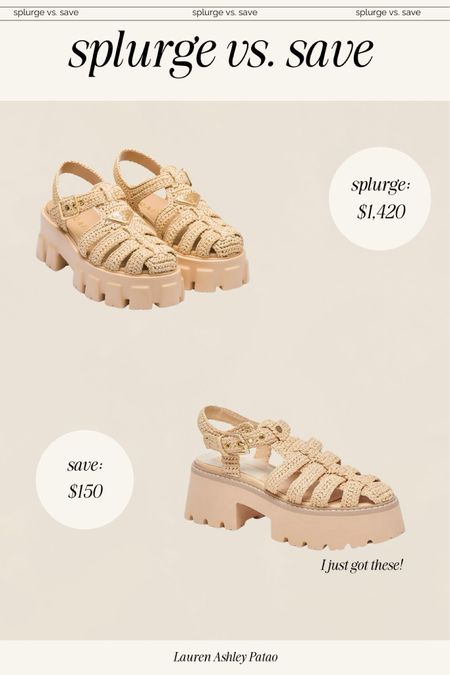Splurge vs. save raffia sandals