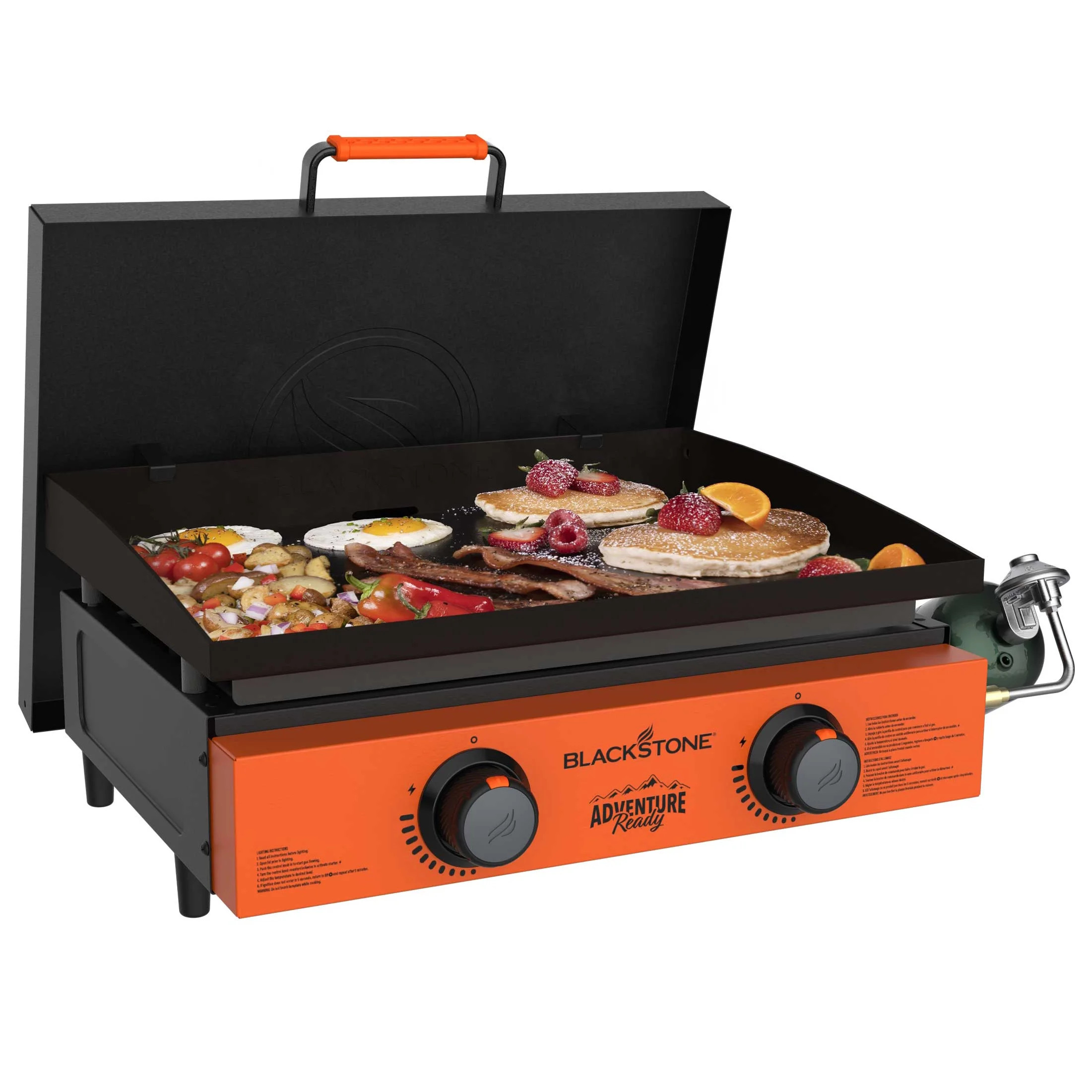 Blackstone Adventure Ready 2-Burner 22" Propane Griddle with Hard Cover in Orange | Walmart (US)
