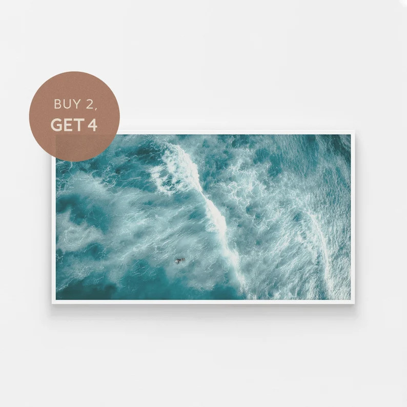 Samsung Frame TV Art Ocean Sea Coastal Digital Art Beach | Etsy | Etsy (US)