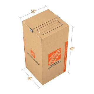 The Home Depot 20 in. L x 20 in. W x 42 in. D Wardrobe Moving Box with Metal Bar TALLWARDMET - Th... | The Home Depot