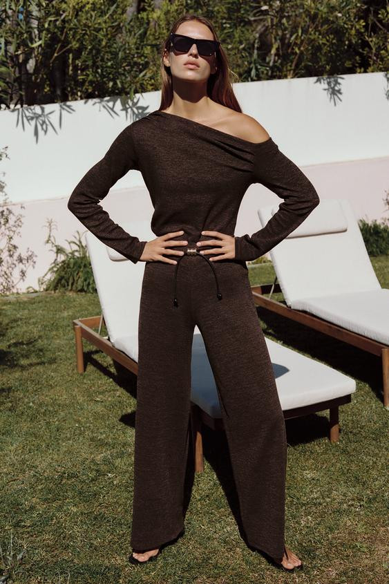 PIQUÉ BELTED PANTS | Zara US