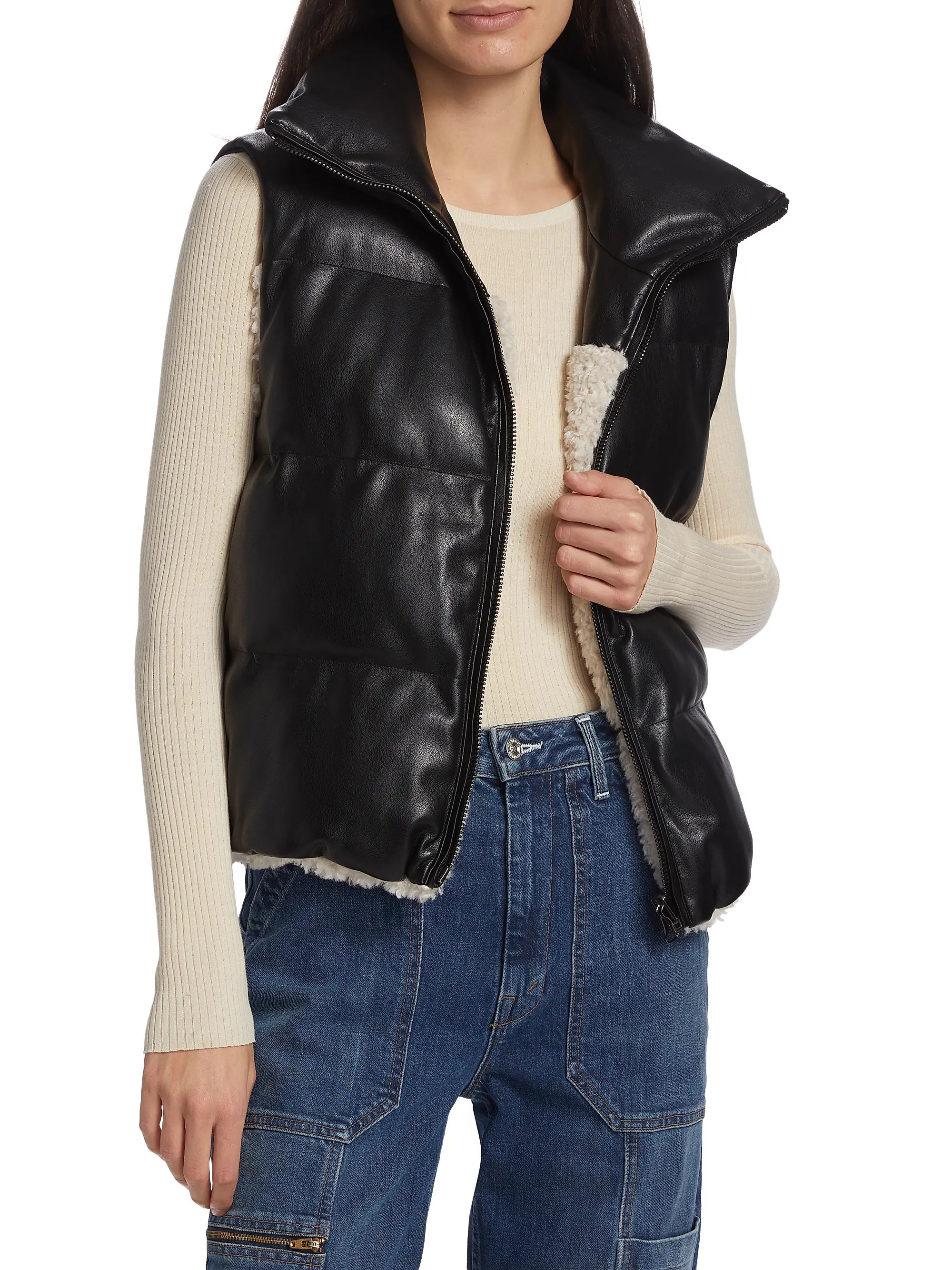 Coats & JacketsPuffers & Quilted JacketsLamarqueMarina Reversible Sherpa Gilet$258.75$345Fall Sal... | Saks Fifth Avenue