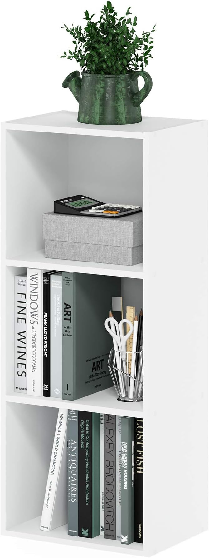 Furinno LUDER Book Shelf, 3-Cube Bookshelf, Bookcase with Open Shelves, 9.3 x 12 x 31.5, Easy Ass... | Amazon (US)