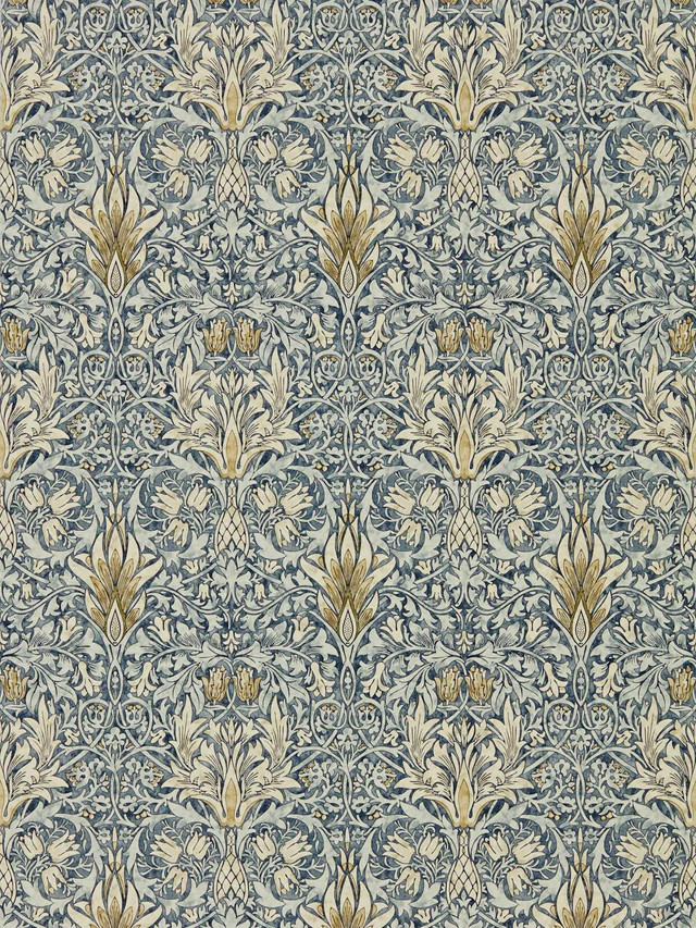 Morris & Co Snakeshead Indigo/Cumin Wallpaper | DecoratorsBest