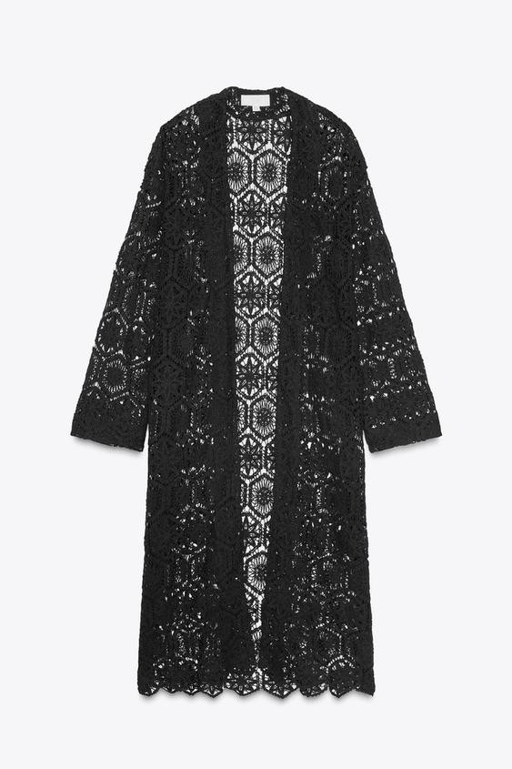 CROCHET LONG KIMONO | Zara UK